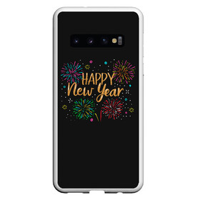 Чехол для Samsung Galaxy S10 с принтом Fireworks Explosinons. Happy New Year в Тюмени, Силикон | Область печати: задняя сторона чехла, без боковых панелей | Тематика изображения на принте: 2022 | 22 | claps | explosion | fireworks | happy | new | paint | rain | salute | snow | year | взрыв | год | дождик | краски | новый | салюта | снег | фейерверк | хлопки