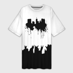 Платье-футболка 3D с принтом Black sity  Город тьмы в Тюмени,  |  | анархия | город | город тьмы | тьма | черный город