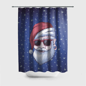 Штора 3D для ванной с принтом САНТА ХИПСТЕР | SANTA HIPSTER в Тюмени, 100% полиэстер | плотность материала — 100 г/м2. Стандартный размер — 146 см х 180 см. По верхнему краю — пластиковые люверсы для креплений. В комплекте 10 пластиковых колец | 2022 | bad | christmas | cold | dab | dub | hipster | klaus | merry | new | santa | snow | winter | year | год | даб | зима | клаус | мороз | новый | рождество | санта | снег | тигр | тигра | хипстер | холод