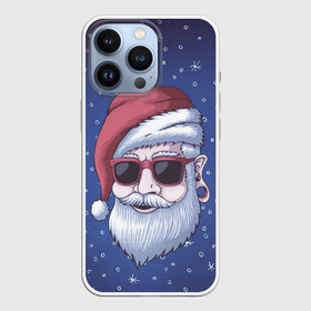 Чехол для iPhone 13 Pro с принтом САНТА ХИПСТЕР | SANTA HIPSTER в Тюмени,  |  | Тематика изображения на принте: 2022 | bad | christmas | cold | dab | dub | hipster | klaus | merry | new | santa | snow | winter | year | год | даб | зима | клаус | мороз | новый | рождество | санта | снег | тигр | тигра | хипстер | холод