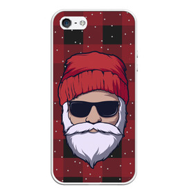 Чехол для iPhone 5/5S матовый с принтом SANTA HIPSTER | САНТА ХИПСТЕР в Тюмени, Силикон | Область печати: задняя сторона чехла, без боковых панелей | Тематика изображения на принте: 2022 | bad | christmas | cold | dab | dub | hipster | klaus | merry | new | santa | snow | winter | year | год | даб | зима | клаус | мороз | новый | рождество | санта | снег | хипстер | холод