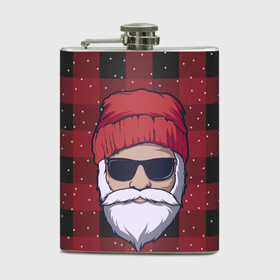 Фляга с принтом SANTA HIPSTER | САНТА ХИПСТЕР в Тюмени, металлический корпус | емкость 0,22 л, размер 125 х 94 мм. Виниловая наклейка запечатывается полностью | 2022 | bad | christmas | cold | dab | dub | hipster | klaus | merry | new | santa | snow | winter | year | год | даб | зима | клаус | мороз | новый | рождество | санта | снег | хипстер | холод