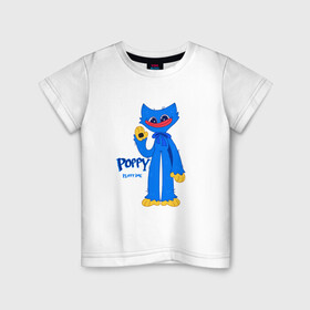 Детская футболка хлопок с принтом Monster Huggy WuggyХагги Вагии в Тюмени, 100% хлопок | круглый вырез горловины, полуприлегающий силуэт, длина до линии бедер | huggy | monster | playtime | poppy | wuggy | вагги | ваги | монстр | хагги | хаги