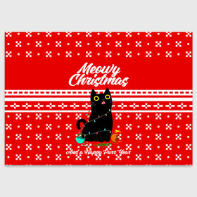 Поздравительная открытка с принтом MEOW | CHRISTMAS в Тюмени, 100% бумага | плотность бумаги 280 г/м2, матовая, на обратной стороне линовка и место для марки
 | 2020 | 2021 | 2022 | christmas | meow | meowy christmas | merry | кот | леденец | мяу | нг | новогодний | новый год | олени | рождество | свитер | узоры