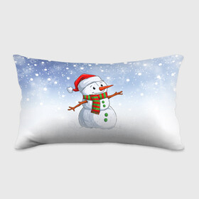 Подушка 3D антистресс с принтом Веселый Снеговик   Happy Snowman в Тюмени, наволочка — 100% полиэстер, наполнитель — вспененный полистирол | состоит из подушки и наволочки на молнии | christmas | santa | snowman | дед мороз | елка | зима | новый год | рождество | санта | снег | снеговик | снегурочка | снежинка