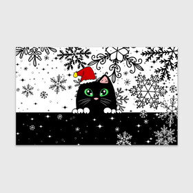 Бумага для упаковки 3D с принтом Новогодний кот в колпаке Санты в Тюмени, пластик и полированная сталь | круглая форма, металлическое крепление в виде кольца | black cat | cat | christmas | kitten | kitty | merry christmas | new year | new year cat | santa | snow | snowflakes | winter | зима | киска | колпак | кот | котенок | кошак | новогодний кот | новый год | подарок | рождество | санта | снег 