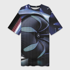 Платье-футболка 3D с принтом Mercedes Benz Concept 2021 vanguard в Тюмени,  |  | car | concept | germany | mercedes benz | vanguard | авангард | автомобиль | германия | мерседес