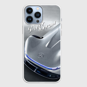 Чехол для iPhone 13 Pro Max с принтом Mercedes Benz EQ Silver Arrow Concept в Тюмени,  |  | arrow | car | concept | germany | mercedes benz | motorsport | power | silver | автомобиль | автоспорт | германия | мерседес | мощь | стрела