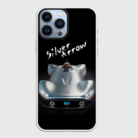 Чехол для iPhone 13 Pro Max с принтом Mercedes Benz EQ Silver Arrow concept 2021 в Тюмени,  |  | arrow | car | concept | germany | mersedes benz | motorsport | power | prestige | silver | автомобиль | автоспорт | германия | мерседес | мощь | престиж | стрела