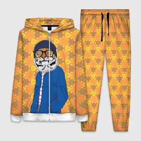 Женский костюм 3D с принтом Стильный Тигр в очках  фурри в Тюмени,  |  | furry | low poly | tiger | восточный тигр | год тигра | кошка | лоу поли | тигр | тигренок | фурри