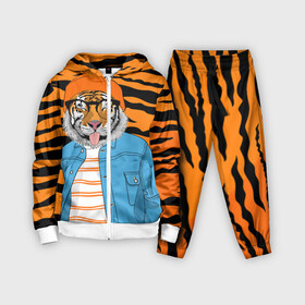 Детский костюм 3D с принтом Тигр фурри на стиле в Тюмени,  |  | furry | tiger | восточный тигр | год тигра | кошка | лоу поли | тигр | тигренок | хищник