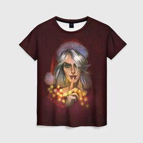 Женская футболка 3D с принтом Цирилла The Witcher в Тюмени, 100% полиэфир ( синтетическое хлопкоподобное полотно) | прямой крой, круглый вырез горловины, длина до линии бедер | девушка | надпись | огоньки | персонаж | шапка
