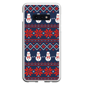 Чехол для Samsung S10E с принтом Christmas Background в Тюмени, Силикон | Область печати: задняя сторона чехла, без боковых панелей | background | christmas | holiday | knitted pattern | new year | pattern | snowman | вязаный узор | новый год | праздник | рождество | снеговик | узор | фон