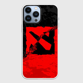 Чехол для iPhone 13 Pro Max с принтом DOTA 2 RED BLACK LOGO, БРЫЗГИ КРАСОК в Тюмени,  |  | bristleback | dota | dota 2 | dota2 | heroes | invoker | lina | og team | pudge | shadow | team liquid | team spirit | the international | windranger | бристелбек | бристл | брызги красок | дота | дота 2 | дота2 | краски | пудж | тень | урса