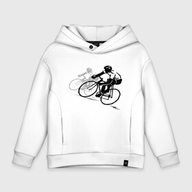 Детское худи Oversize хлопок с принтом Велоспорт шоссе в Тюмени, френч-терри — 70% хлопок, 30% полиэстер. Мягкий теплый начес внутри —100% хлопок | боковые карманы, эластичные манжеты и нижняя кромка, капюшон на магнитной кнопке | Тематика изображения на принте: bike | велосипед | велосипедист | велоспорт | спорт | спортсмен | шоссе | шоссейник | шоссер