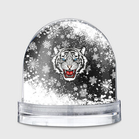 Игрушка Снежный шар с принтом НОВОГОДНИЙ БЕЛЫЙ ТИГР 2022 в Тюмени, Пластик | Изображение внутри шара печатается на глянцевой фотобумаге с двух сторон | 2022 | beast | merry christmas | new year | red bow | santa hat | snow | tiger | winter | winter is coming | year of the tiger | год тигра | дед мороз | животные | звери | зверь | зима | зима 2022 | зима близко | новог | новогодни