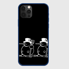 Чехол для iPhone 12 Pro Max с принтом Снеговик на черном фоне в Тюмени, Силикон |  | snowman | зима | минимализм | новый год | снеговик