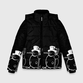 Зимняя куртка для мальчиков 3D с принтом Снеговик на черном фоне в Тюмени, ткань верха — 100% полиэстер; подклад — 100% полиэстер, утеплитель — 100% полиэстер | длина ниже бедра, удлиненная спинка, воротник стойка и отстегивающийся капюшон. Есть боковые карманы с листочкой на кнопках, утяжки по низу изделия и внутренний карман на молнии. 

Предусмотрены светоотражающий принт на спинке, радужный светоотражающий элемент на пуллере молнии и на резинке для утяжки | Тематика изображения на принте: snowman | зима | минимализм | новый год | снеговик