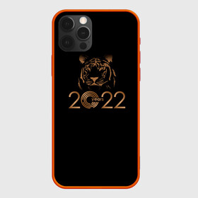 Чехол для iPhone 12 Pro с принтом 2022 Tiger Bronze Theme в Тюмени, силикон | область печати: задняя сторона чехла, без боковых панелей | 2022 | год тигра | нг | новый год | подарки на новый год | праздник | рождество | тигр