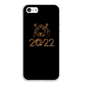 Чехол для iPhone 5/5S матовый с принтом 2022 Tiger Bronze Theme в Тюмени, Силикон | Область печати: задняя сторона чехла, без боковых панелей | 2022 | год тигра | нг | новый год | подарки на новый год | праздник | рождество | тигр