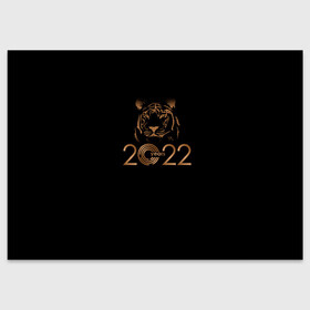 Поздравительная открытка с принтом 2022 Tiger Bronze Theme в Тюмени, 100% бумага | плотность бумаги 280 г/м2, матовая, на обратной стороне линовка и место для марки
 | 2022 | год тигра | нг | новый год | подарки на новый год | праздник | рождество | тигр