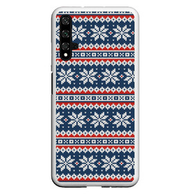 Чехол для Honor 20 с принтом Knitted Christmas Pattern в Тюмени, Силикон | Область печати: задняя сторона чехла, без боковых панелей | christmas | holiday | knitted pattern | new year | pattern | snowflakes | texture | вязаный узор | новый год | праздник | рождество | снежинки | текстура | узор