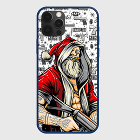 Чехол для iPhone 12 Pro Max с принтом Santa Gangster   Санта Гангстер в Тюмени, Силикон |  | бита | гангстер | дед мороз | кастет | новый год | нож | оружие | пистолет | рождество | санта | снежинка