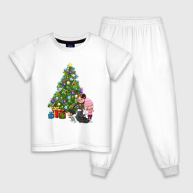 Детская пижама хлопок с принтом Новогодний Гадкий Я 2022 в Тюмени, 100% хлопок |  брюки и футболка прямого кроя, без карманов, на брюках мягкая резинка на поясе и по низу штанин
 | 2022 | animation | despicable me | new year 22 | гадкий я