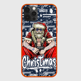 Чехол для iPhone 12 Pro с принтом Гангстер Санта Клаус   Santa Claus Gangster в Тюмени, силикон | область печати: задняя сторона чехла, без боковых панелей | christmas | бита | гангстер | дед мороз | кастет | новый год | нож | оружие | пистолет | рождество | санта | снежинка