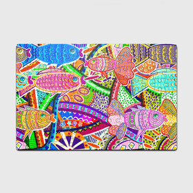 Головоломка Пазл магнитный 126 элементов с принтом Разноцветные яркие рыбки на абстрактном цветном фоне в Тюмени, полимерный материал с магнитным слоем | 126 деталей, размер изделия —  180*270 мм | абстрактный паттерн | абстрактный фон | абстракция | аквариум | буйство красок в океане | египетские рыбки | знак зодиака рыбы | красное море | мировой океан | паттерн из рыб | разноцветные рыбы