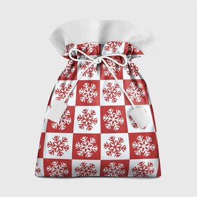 Подарочный 3D мешок с принтом Шахматные Снежинки в Тюмени, 100% полиэстер | Размер: 29*39 см | зима | новогоднее настроение | новый год | снежинки | шахматные снежинки | шахматы