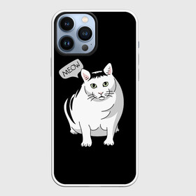 Чехол для iPhone 13 Pro Max с принтом КОТ БЕНДЕР (МЕМ) в Тюмени,  |  | Тематика изображения на принте: bender | cat | meme | memes | meow | бендер | кот | кошка | мем | мемы | мяй | толстый