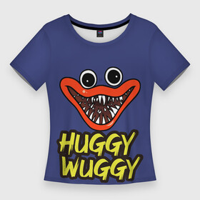Женская футболка 3D Slim с принтом Poppy Playtime smile Huggy Wuggy в Тюмени,  |  | huggy | poppy playtime | smile | wuggy | зубы