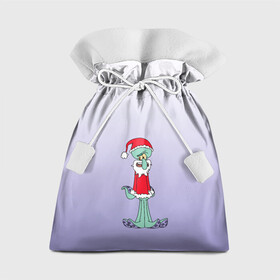 Подарочный 3D мешок с принтом Дед Сквиди Санта мороз в Тюмени, 100% полиэстер | Размер: 29*39 см | дед мороз | микс образов | мультфильм | настроение | оссьминог | персонаж | праздник | санта клаус | сквидвард | старикашка | сухой старик | шапка санты