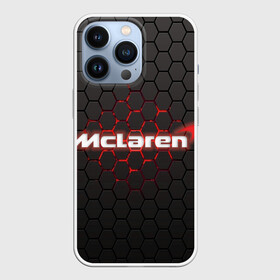 Чехол для iPhone 13 Pro с принтом McLaren carbon theme в Тюмени,  |  | f1 | formula 1 | mclaren | авто | гонки | макларен | формула 1
