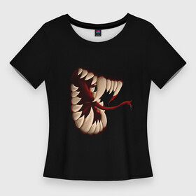 Женская футболка 3D Slim с принтом Темнота внутри в Тюмени,  |  | зубы | монстр | пасть | темнота