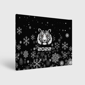 Холст прямоугольный с принтом Новогодний тиг 2022 со снежинками. в Тюмени, 100% ПВХ |  | Тематика изображения на принте: 2022 | merry christmas | год тигра | нг | новогодний тигр | новогодняя символика | новый год | рождество | символ 2022 года | снежинки | тигр