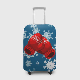 Чехол для чемодана 3D с принтом ЗИНИИ ПЕРЧАТКИ ОТ ХОЛОДА в Тюмени, 86% полиэфир, 14% спандекс | двустороннее нанесение принта, прорези для ручек и колес | blue | cold | from | gloves | ice | new | red | snow | snowflakes | winter | year | год | зима | зинии | красный | лед | новый | от | перчатки | синий | снег | снежинки | холод | холода