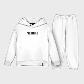 Детский костюм хлопок Oversize с принтом Metroid Dread | Black Logo в Тюмени,  |  | Тематика изображения на принте: game | logo | mercurysteam | metroid dread | metroid fusion | игра | компьютерная игра | лого | логотип | мэторойдо дореддо | эмблема