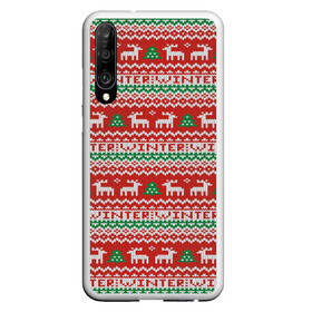 Чехол для Honor P30 с принтом Deer Christmas Pattern в Тюмени, Силикон | Область печати: задняя сторона чехла, без боковых панелей | background | christmas | christmas pattern | deer | herringbone | holiday | knitted pattern | new year | pattern | texture | tree | вязаный узор | елка | елочка | новогодний узор | новый год | олени | паттерн | праздник | рождество | текстура | узор | фон