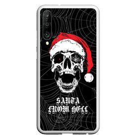 Чехол для Honor P30 с принтом Santa Сlaus from hell в Тюмени, Силикон | Область печати: задняя сторона чехла, без боковых панелей | christmas | new year | red cap | santa claus | santa from hell | skull | spider web | дед мороз | красный колпак | новый год | паутина | рождество | санта из ада | санта клаус | череп