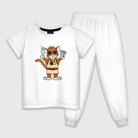 Детская пижама хлопок с принтом Год путешествий 2022 в Тюмени, 100% хлопок |  брюки и футболка прямого кроя, без карманов, на брюках мягкая резинка на поясе и по низу штанин
 | 2022 | год тигра | новый год | новый год 2022 | символ года | тигр | тигренок | тигрица | тигры