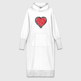 Платье удлиненное хлопок с принтом Doodle Heart в Тюмени,  |  | граффити | карандаш | любовь | набросок | рисунок | сердце | эских