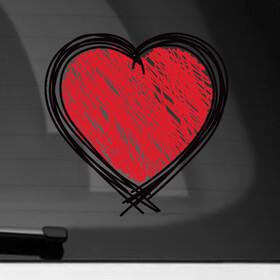Наклейка на автомобиль с принтом Doodle Heart в Тюмени, ПВХ |  | Тематика изображения на принте: граффити | карандаш | любовь | набросок | рисунок | сердце | эских