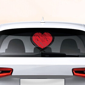 Наклейка на авто - для заднего стекла с принтом Doodle Heart в Тюмени, ПВХ | Точные размеры наклейки зависят от выбранного изображения (ширина не больше 75 мм, высота не больше 45 мм) | граффити | карандаш | любовь | набросок | рисунок | сердце | эских