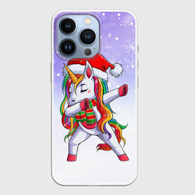 Чехол для iPhone 13 Pro с принтом Xmas Unicorn Dabbing   Рождественский Единорог Даб в Тюмени,  |  | Тематика изображения на принте: christmas | dabbing | santa | unicorn | даббинг | дед мороз | единорог | зима | новый год | радуга | радужный | рождество | санта | снег | снежинка | юникорн