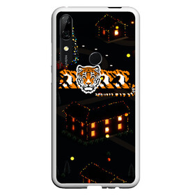 Чехол для Honor P Smart Z с принтом Ночной новогодний город 2022 год тигра в Тюмени, Силикон | Область печати: задняя сторона чехла, без боковых панелей | 2022 | год тигра | новый год | новый год 2022 | символ года | тигр | тигренок | тигрица | тигры