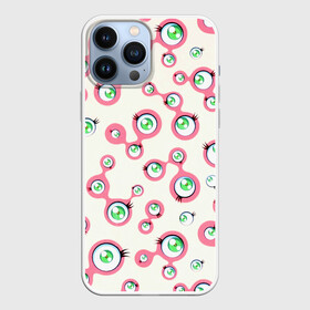 Чехол для iPhone 13 Pro Max с принтом Такаси Мураками, Jellyfish Eyes в Тюмени,  |  | jellyfish eyes | kaikai kiki | pop art | superflat | takashi murakami | арт | глаза | дизайн | исскуство | супефлэт | такаси мураками | художник