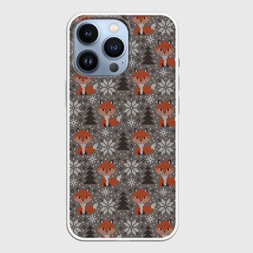 Чехол для iPhone 13 Pro с принтом Вязанные лисички в Тюмени,  |  | вязанка | животные | лес | лисий хвост | лисы | паттерн | текстура