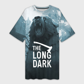 Платье-футболка 3D с принтом The Long Dark (медведь) в Тюмени,  |  | the long dark | выживание | выживший | долгая тьма | зима | игры | лес | медведь | топор